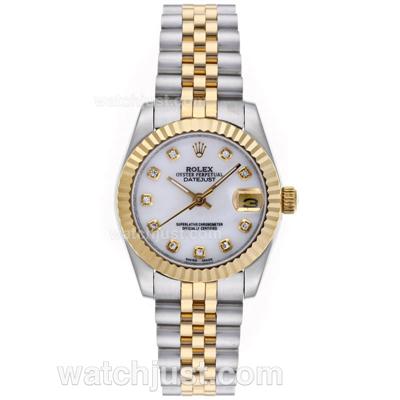 Rolex Datejust Automatic Two Tone Diamond Markers with MOP Dial-Mid Size