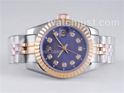 Rolex Datejust Automatic Two Tone Diamond Marking with Blue Dial