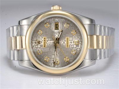 Rolex Datejust Automatic Two Tone Diamond Marking with Computer Dial