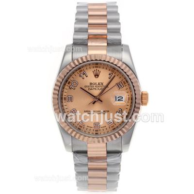 Rolex Datejust Automatic Two Tone Number Markers with Champagne Dial