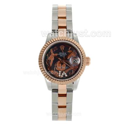 Rolex Datejust Automatic Two Tone Roman Markers with MOP Dial-Flowers Illustration