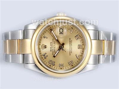 Rolex Datejust Automatic Two Tone with Golden Dial-Number Marking