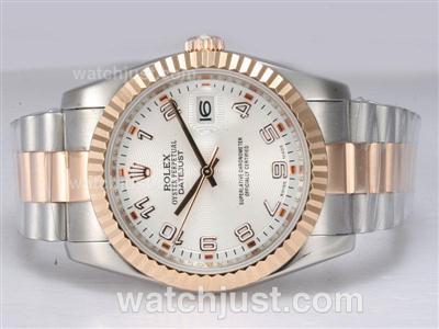 Rolex Datejust Automatic Two Tone with White Dial-Number Marking