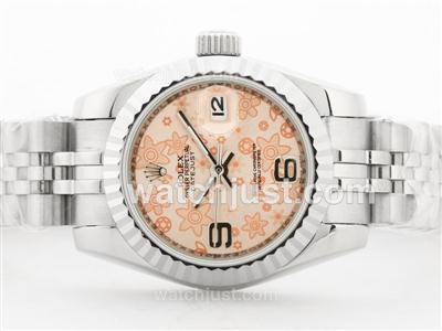 Rolex Datejust Automatic with Champagne Floral Motif Dial -2009 New Version