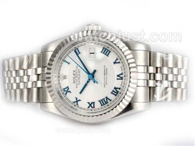 Rolex Datejust Automatic with White Dial New Version-Blue Roman Marking