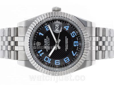 Rolex Datejust II Automatic Blue Number Markers with Black Dial S/S