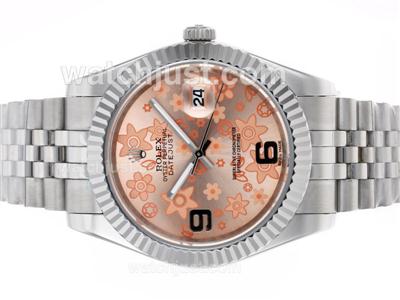 Rolex Datejust II Automatic Movement with Pink Floral Motif Dial