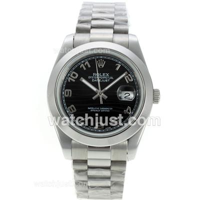 Rolex Datejust II Automatic Number Markers with Black Waved Dial S/S