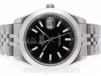 Rolex Datejust II Automatic Stick Marking with black Dial-41mm Same Structure As Swiss ETA Version-High Quality