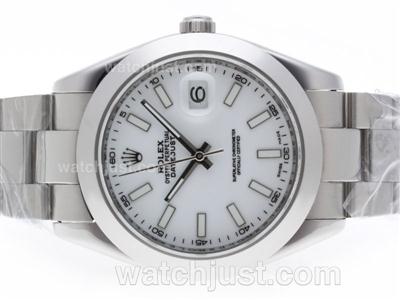 Rolex Datejust II Automatic Stick Marking with White Dial-41mm Same Structure As Swiss ETA Version-High Quality