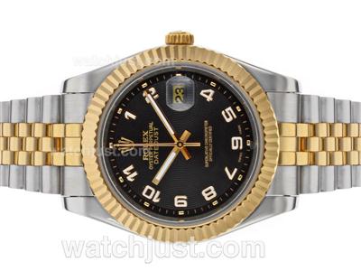 Rolex Datejust II Automatic Two Tone Number Markers with Black Dial