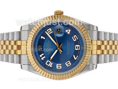 Rolex Datejust II Automatic Two Tone Number Markers with Blue Dial