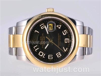 Rolex Datejust II Automatic Two Tone Number Marking with Black Dial-41MM Version