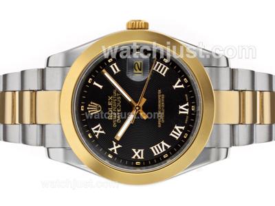 Rolex Datejust II Automatic Two Tone Roman Markers with Black Dial