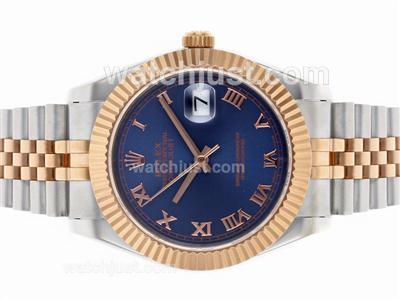 Rolex Datejust II Automatic Two Tone Roman Markers with Blue Dial