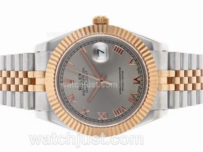Rolex Datejust II Automatic Two Tone Roman Markers with Gray Dial