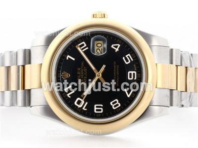 Rolex Datejust II Automatic Two Tone with Black Dial-Number Marking-41mm Version