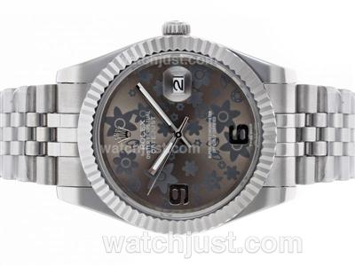 Rolex Datejust II Automatic with Gray Floral Motif Dial S/S