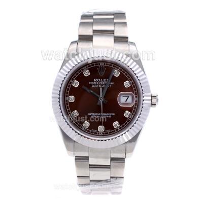 Rolex Datejust II Swiss ETA 2836 Movement Diamond Markers with Brown Dial S/S