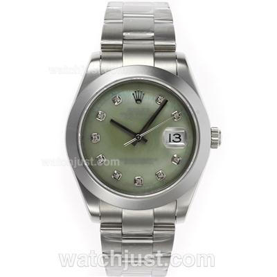 Rolex Datejust II Swiss ETA 2836 Movement Diamond Markers with Green MOP Dial S/S