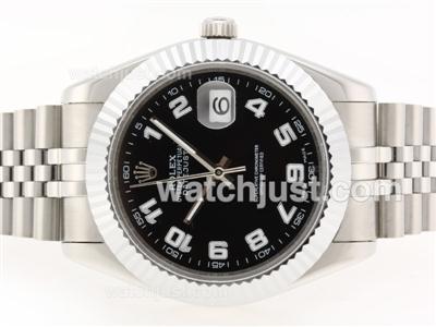 Rolex Datejust II Swiss ETA 2836 Movement Number Markers with Black Dial-41mm Version