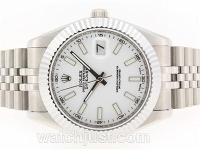 Rolex Datejust II Swiss ETA 2836 Movement Stick Markers with White Dial-41mm Version