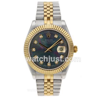 Rolex Datejust II Swiss ETA 2836 Movement Two Tone Diamond Markers with Black MOP Dial