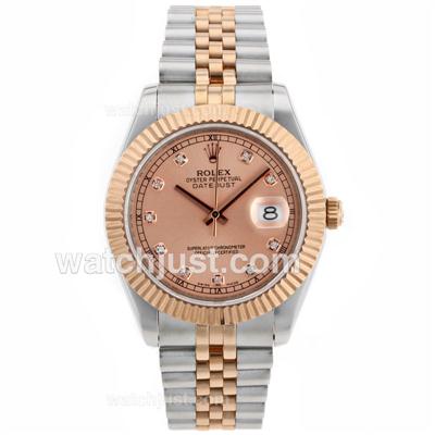 Rolex Datejust II Swiss ETA 2836 Movement Two Tone Diamond Markers with Champagne Dial