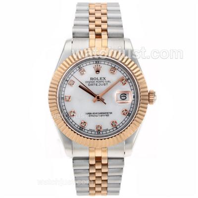 Rolex Datejust II Swiss ETA 2836 Movement Two Tone Diamond Markers with MOP Dial