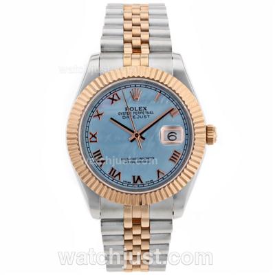 Rolex Datejust II Swiss ETA 2836 Movement Two Tone Roman Markers with Blue MOP Dial