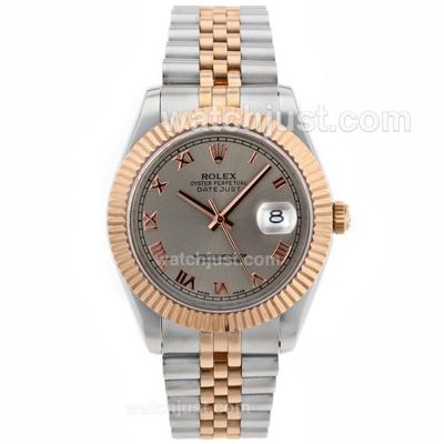 Rolex Datejust II Swiss ETA 2836 Movement Two Tone Roman Markers with Gray Dial