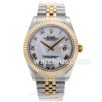 Rolex Datejust II Swiss ETA 2836 Movement Two Tone Roman Markers with MOP Dial