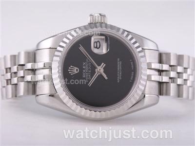 Rolex Datejust Swiss ETA 2671 Movement with Black Dial Lady Size