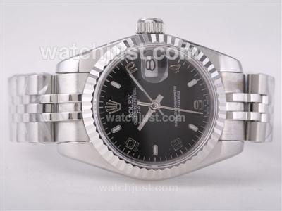 Rolex Datejust Swiss ETA 2671 Movement with Black Dial-Stick/Number Marking Lady Size