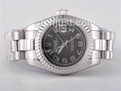 Rolex Datejust Swiss ETA 2671 Movement with Black Wave Dial-Number Marking Lady Size