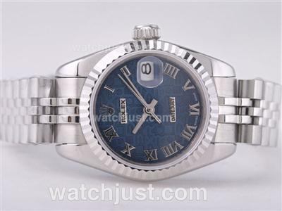 Rolex Datejust Swiss ETA 2671 Movement with Blue Computer Dial-Roman Marking Lady Size