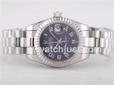 Rolex Datejust Swiss ETA 2671 Movement with Blue Dial-Number Marking Lady Size