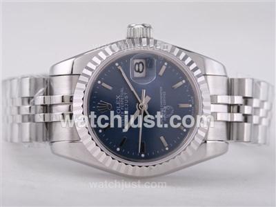 Rolex Datejust Swiss ETA 2671 Movement with Blue Dial-Stick Marking Lady Size