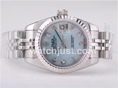 Rolex Datejust Swiss ETA 2671 Movement with Blue MOP Dial-Diamond Marking Lady Size