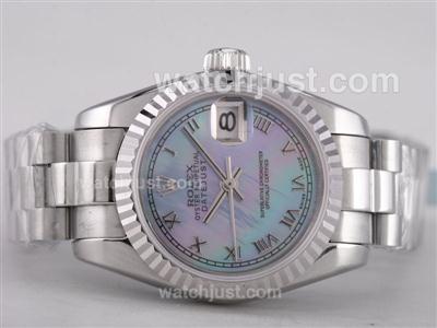 Rolex Datejust Swiss ETA 2671 Movement with Blue MOP Dial-Roman Marking Lady Size