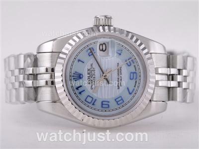 Rolex Datejust Swiss ETA 2671 Movement with Blue Wave Dial-Number Marking Lady Size