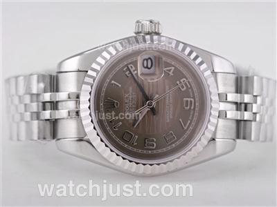 Rolex Datejust Swiss ETA 2671 Movement with Brown Wave Dial-Number Marking Lady Size