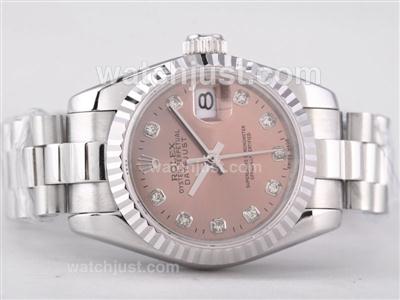 Rolex Datejust Swiss ETA 2671 Movement with Champagne Dial-Diamond Marking Lady Size