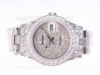 Rolex Datejust Swiss ETA 2671 Movement With Full Diamond Dial and Strap-Lady Model