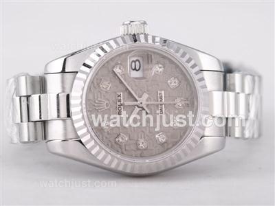 Rolex Datejust Swiss ETA 2671 Movement with Gray Computer Dial-Diamon Marking Lady Size