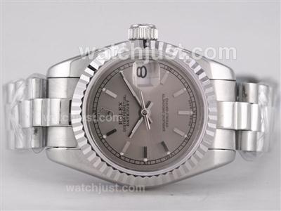 Rolex Datejust Swiss ETA 2671 Movement with Gray Dial-Stick Marking Lady Size