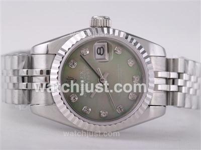 Rolex Datejust Swiss ETA 2671 Movement with Green MOP Dial-Diamond Marking Lady Size