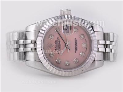 Rolex Datejust Swiss ETA 2671 Movement with Pink Dial-Diamond Marking Lady Size