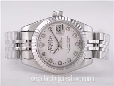 Rolex Datejust Swiss ETA 2671 Movement with White Dial-Diamond Marking Lady Size