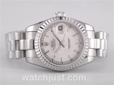 Rolex Datejust Swiss ETA 2671 Movement with White Dial-Stick Marking Lady Size